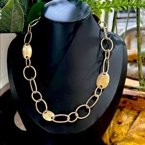 Carolee Gold Chunky Chain Necklace with Citrine Stones. J95